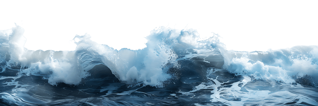 sea waves on isolated transparent background png