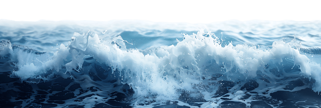 sea waves on isolated transparent background png