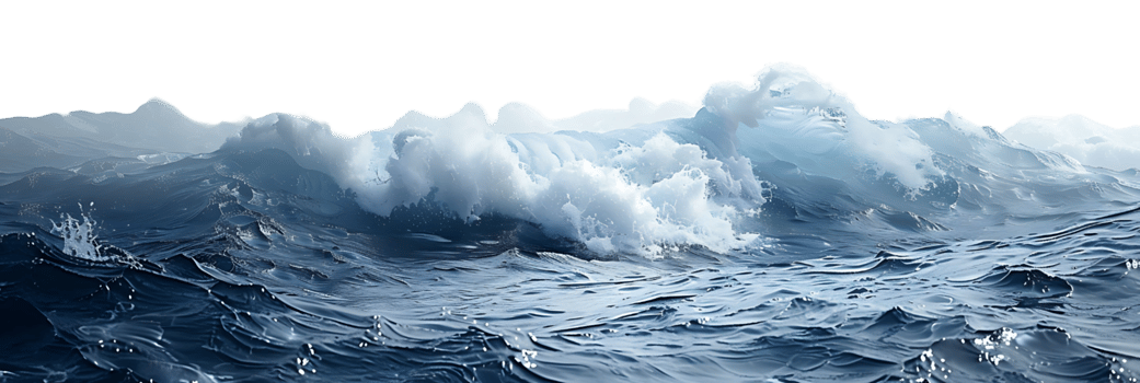 sea waves on isolated transparent background png