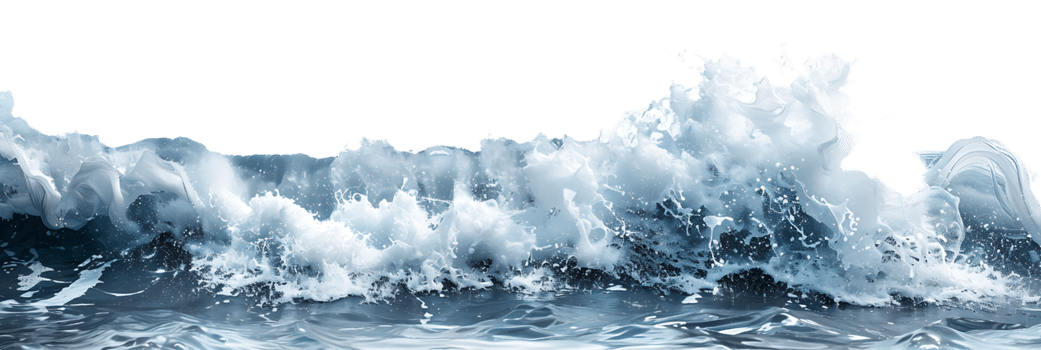 sea waves on isolated transparent background png