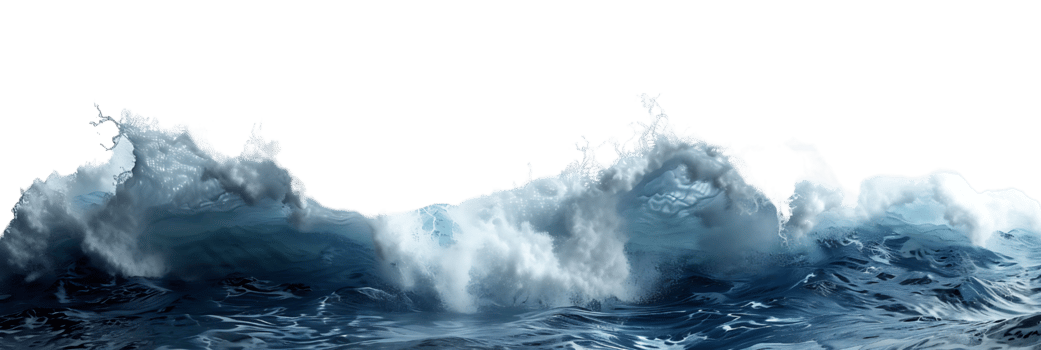 sea waves on isolated transparent background png