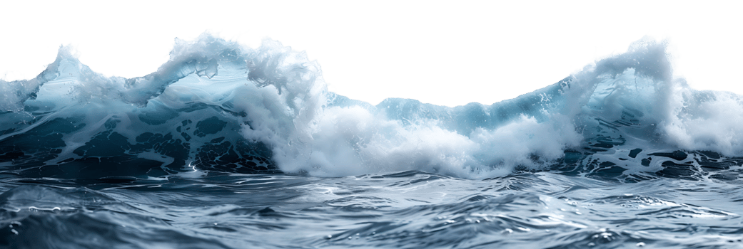 sea waves on isolated transparent background png