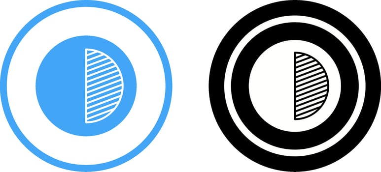 Unique Contrast Icon Design vector