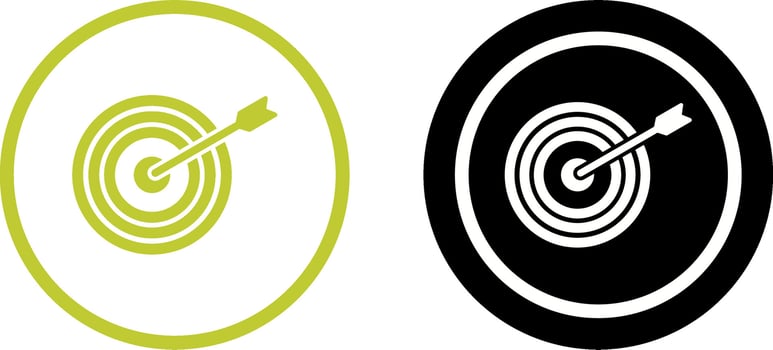 Unique Dartboard Icon Design vector