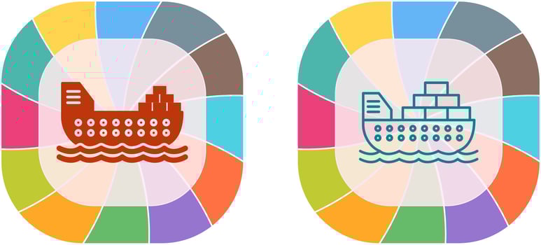 Cargo Ship Icon Design vector