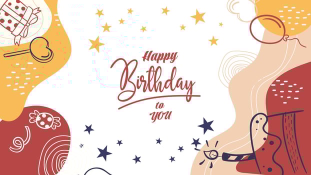 modernbirthday banner with ornaments vector