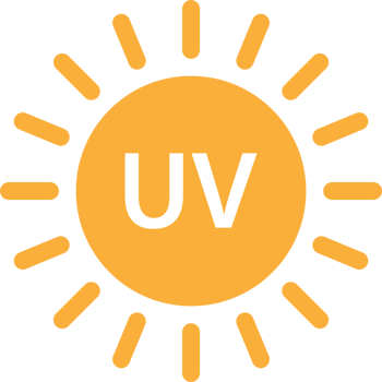 UV radiation icon solar ultraviolet light symbol for graphic design, logo, web site, social media, mobile app, ui illustration. png