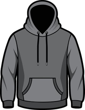 Illustration of a Hoodie or Hoodie in Black and Grey vector