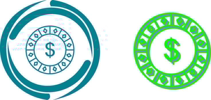 Dollar Chip Icon Design vector