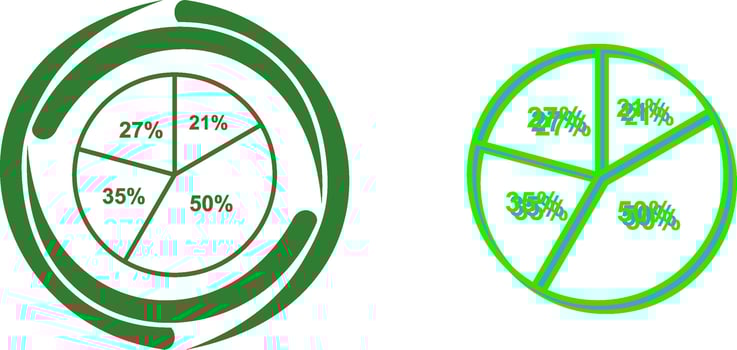 Pie Chart Icon Design vector