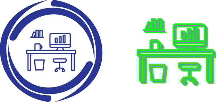 Office Desk Icon Design vector