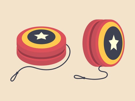 Yo-Yo kids toy icons. National Yo Yo Day vector