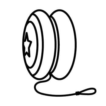 Yo-Yo kids toy outline icon. Line art yo yo vector