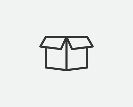 Delivery packaging icon. Cargo cardboard box icons. Carton package sign from line geometric shapes. vector