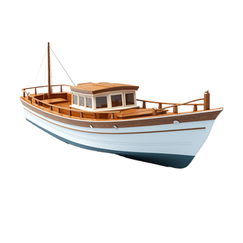 3d boat isolated on transparent background png
