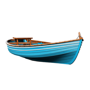 3d boat isolated on transparent background png