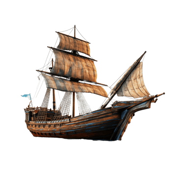 3d boat isolated on transparent background png