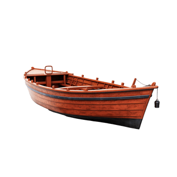 3d boat isolated on transparent background png
