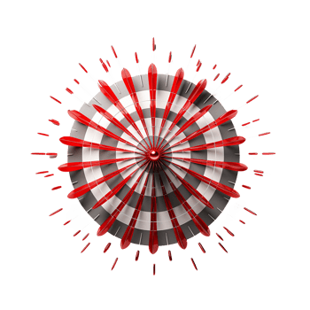 3d dart hitting on target isolated on transparent background png