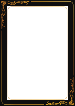 Elegant gold and black frame For inserting pictures gold edged ornament vintage lines and angles transparent background png