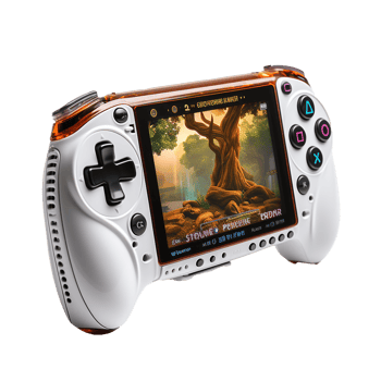 3d handheld game console portable isolated on transparent background png
