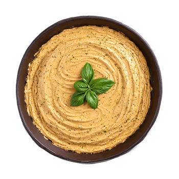 Hummus with creamy texture olive oil paprika pita chips floating Food and culinary concept png