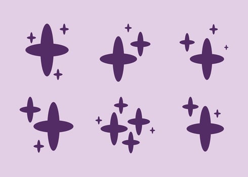Sparkle star icon set vector