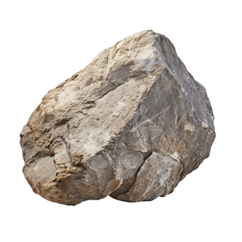 A large rock stone isolated on transparent background png