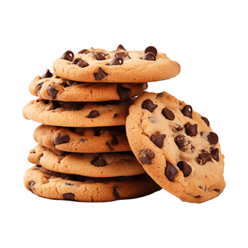 Chocolate cookies isolated on a transparent background png