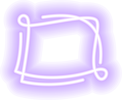 Abstract neon frame with transparent background. png