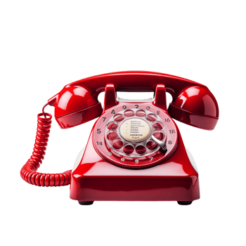 an old fashioned red telephone isolated on transparent background png