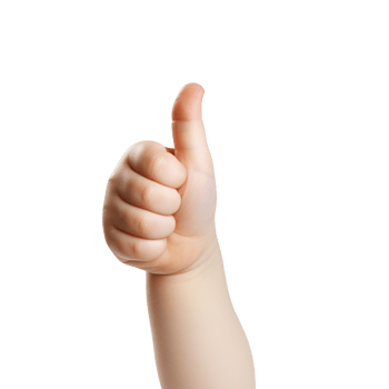 Baby Thumbs Up isolated on transparent background png