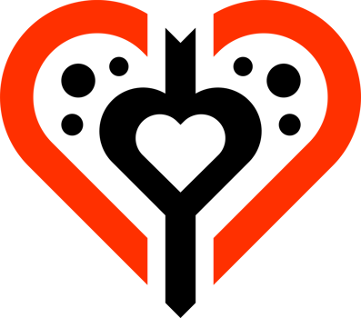 Abstract red and black heart icon png