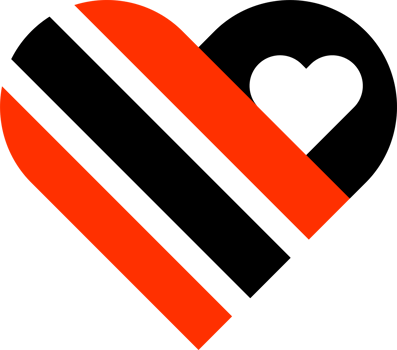 Abstract red and black heart icon png