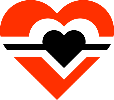 Abstract red and black heart icon png