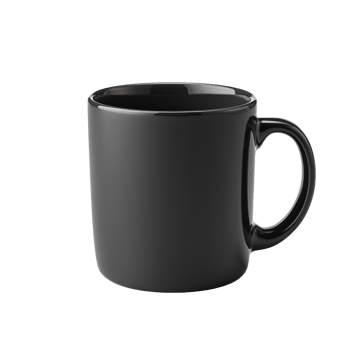 Black ceramic mug isolated on transparent background png