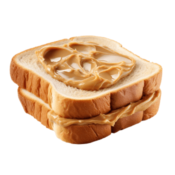 Bread with peanut butter isolated on transparent background png