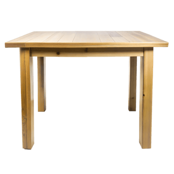 A square wooden table stands on a transparent background png