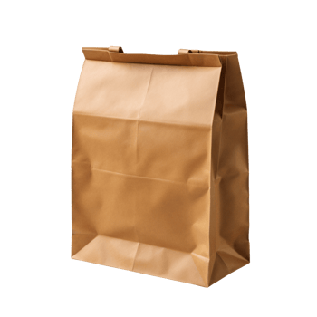 Brown paper lunch bag isolated on transparent background png