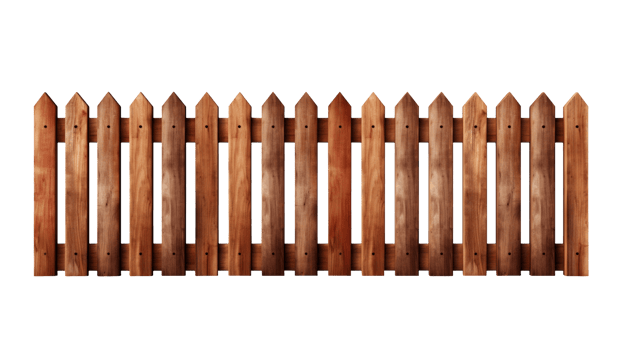 Brown wooden fence isolated on transparent background png
