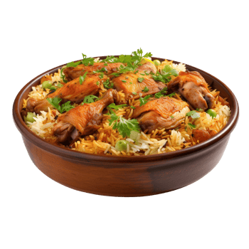 Chicken Biryani isolated on transparent background png