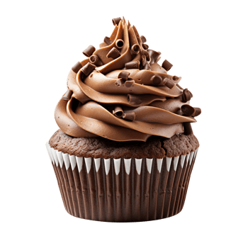 chocolate cupcake isolated on transparent background png