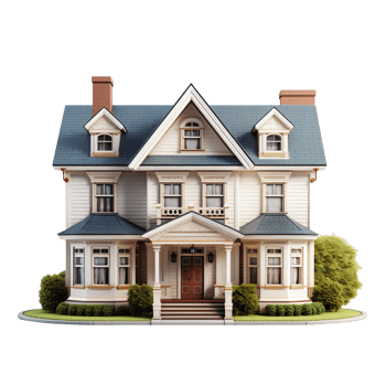 Colonial House isolated on transparent background png