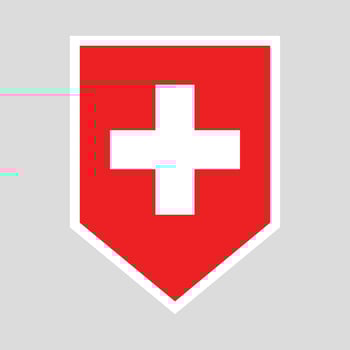 Switzerland Flag in Shield Shape Frame vector