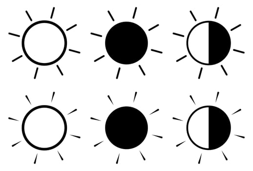 Sun icon symbol sun phase illustration. vector