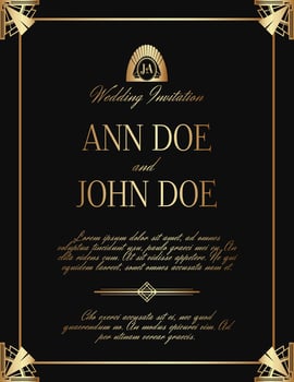 Art Deco Luxury Wedding Invitation vector