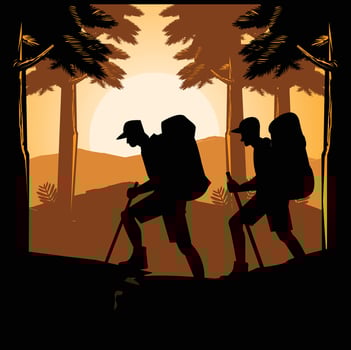 explore on side hill vector