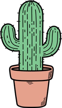 Cactus cartoon illustration vector