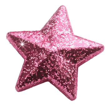 Pink star glitter on transparent backgroud. png