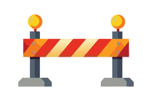 Road block for fire flat illustration on white background vector